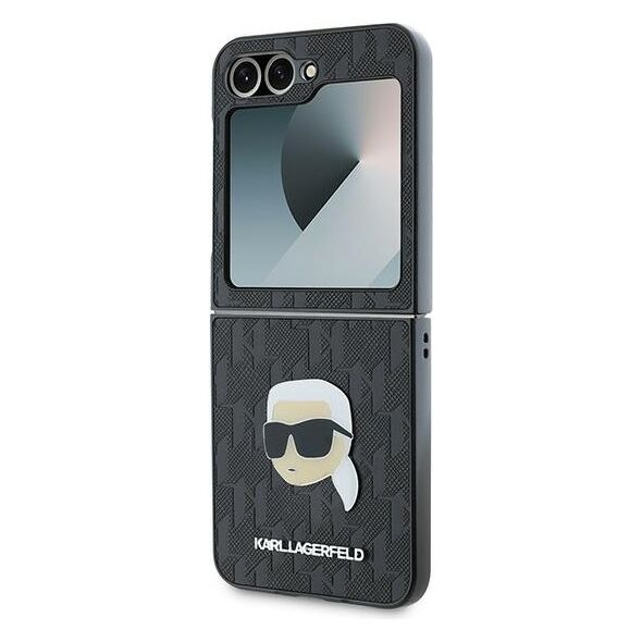 Karl Lagerfeld case for Samsung Galaxy Z Flip6 KF002199 black Saffiano Monogram 3666339322441