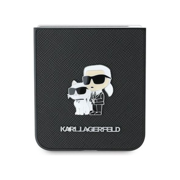 Karl Lagerfeld case for Samsung Galaxy Z Flip6 KF002200 black Saffiano Metal Pin 3666339322502