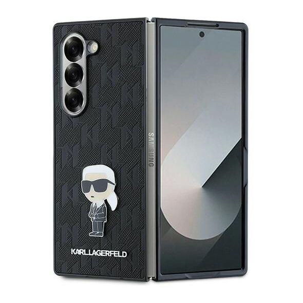 Karl Lagerfeld case for Samsung Galaxy Z Fold6 KF002204 black Saffiano Ikonik Pin 3666339322588