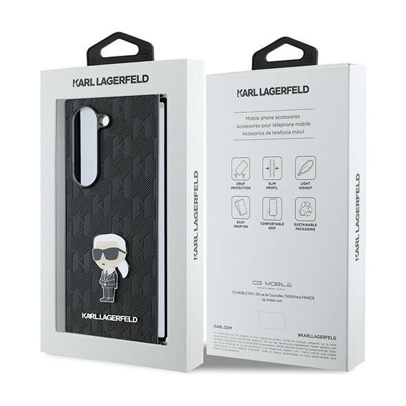 Karl Lagerfeld case for Samsung Galaxy Z Fold6 KF002204 black Saffiano Ikonik Pin 3666339322588