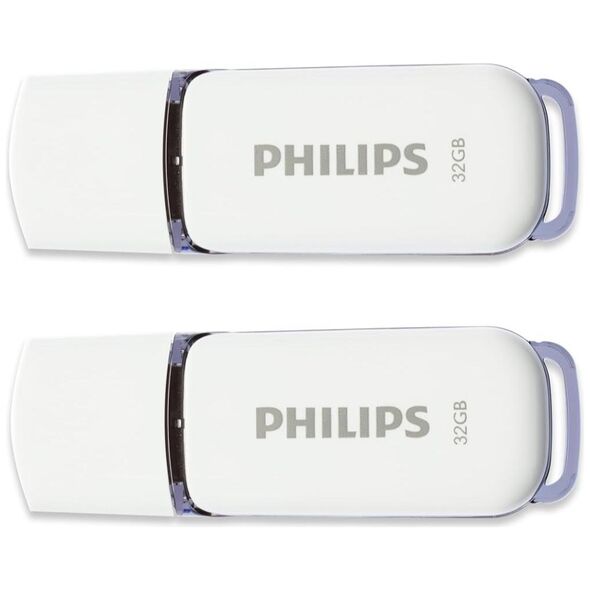 Philips Snow 32GB USB 2.0 2-Pack (FM32FD70D/00) (PHIFM32FD70D-00) έως 12 άτοκες Δόσεις