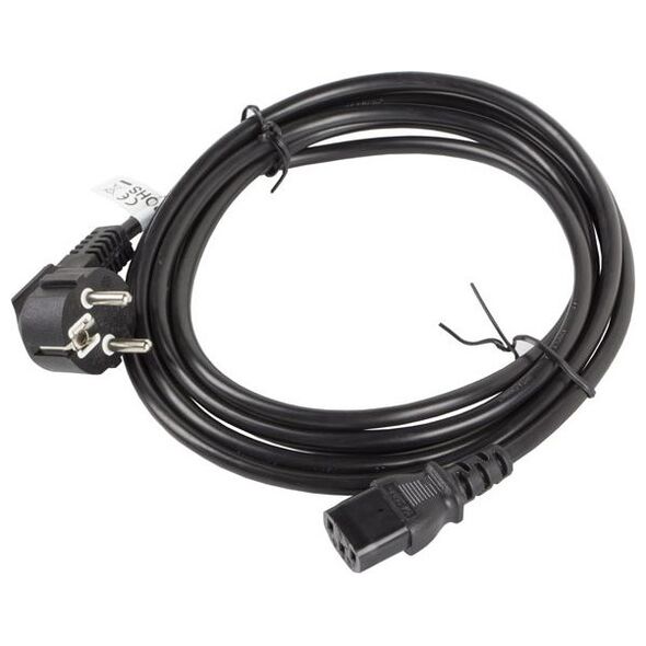 Kabel zasilający Lanberg CEE 7/7 - IEC 320 C13, 3m, czarny (CA-C13C-11CC-0030-BK)