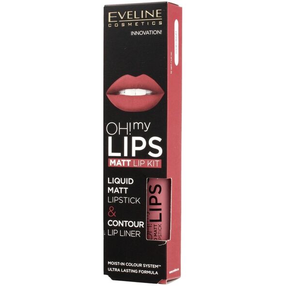 Eveline Eveline OH! My Lips Zestaw do makijażu ust (Pomadka +konturówka) nr 03 Rose Nude 1op.