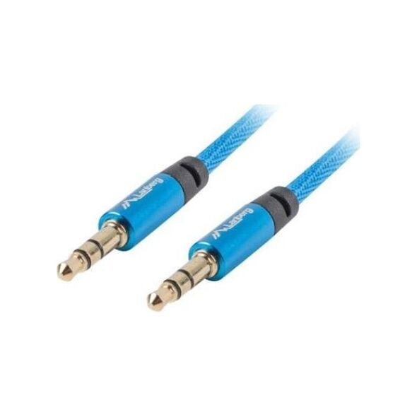 Kabel Lanberg Jack 3.5mm - Jack 3.5mm 1m niebieski (CA-MJMJ-10CU-0010-BL)