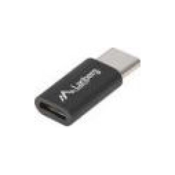 Adapter USB Lanberg USB-C - microUSB Czarny  (AD-UC-UM-02)