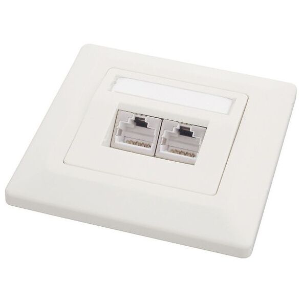 Solarix outlet CAT6 STP 2 x RJ45 podtynkowy biały SX9-2-6-STP-WH