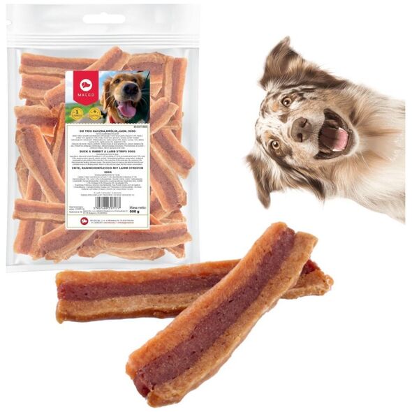 Maced Miękki przysmak dla psa MACED TRIO KACZKA, KRÓLIK I JAGNIĘCINA 500G