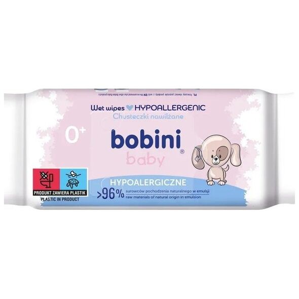 Bobini Baby Chusteczki nawilżane dla dzieci i niemowląt Hypoalergiczne 60 szt.
