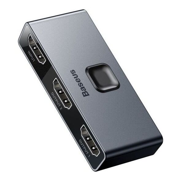 Baseus Switcher Matrix HDMI - 2x HDMI 4K / 30 Hz szary (CAHUB-BC0G)