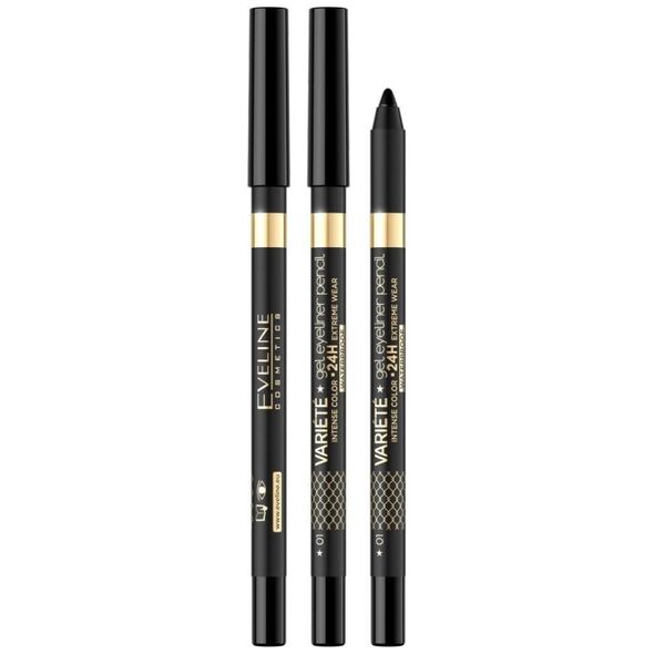 Eveline EVELINE_Variete żelowa wodoodporna kredka do oczu 01 Black 9g