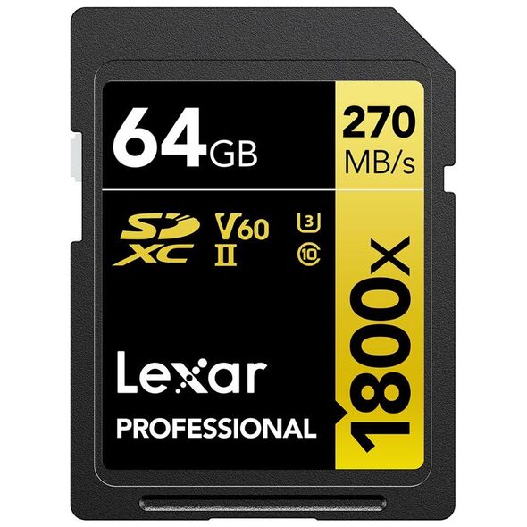 Karta Lexar Professional 1800x SDXC 64 GB Class 10 UHS-II/U3 V60 (LSD1800064G-BNNNG)