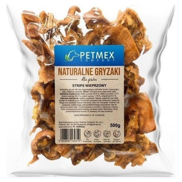 Petmex Gryzak dla psów PETMEX Strips wieprzowy 500g
