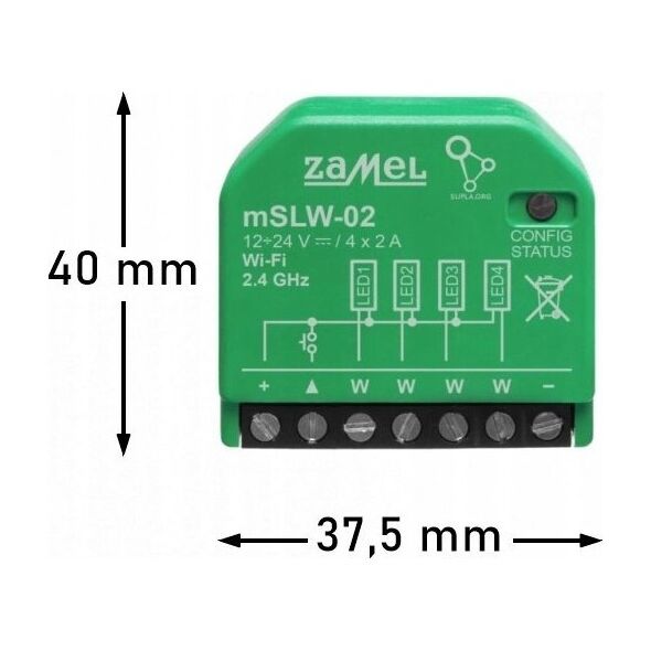 Zamel Sterownik 4xLED Wi-Fi w obudowie mini Zamel MSLW-02 SPL10000045-WUN
