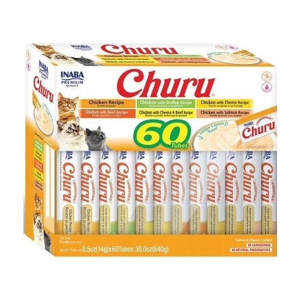 Inaba Foods INABA CAT CHURU VARIETIES - kurczak - przysmak dla kota 60 x 14 g