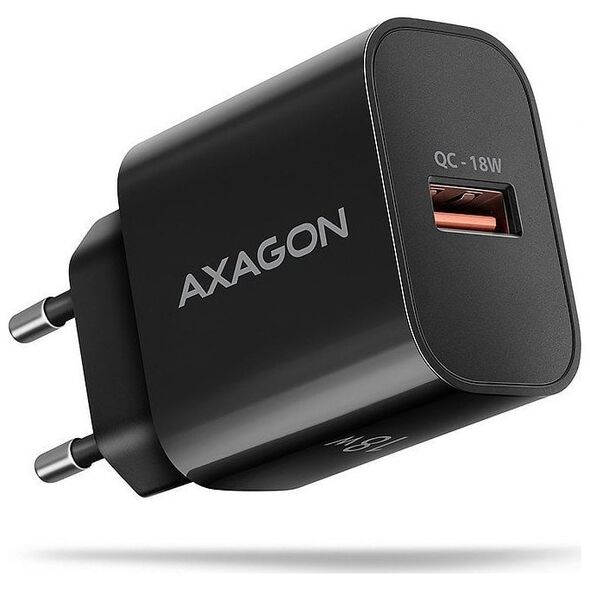 Φορτιστής Axagon AXAGON ACU-QC18, φορτιστής τοίχου 18W, 1x θύρα USB-A, QC3.0/AFC/Apple, μαύρο 13260753 8595247908339