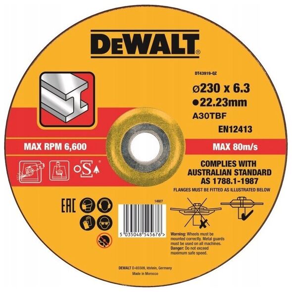 Dewalt tarcza do cięcia stali 230mm x 6.0mm