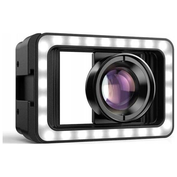 Apexel Obiektyw Makro Do Telefonu Smartfona 100mm Hd + Lampa Led 40 / Cri 95+ / Apl-hb100fl23
