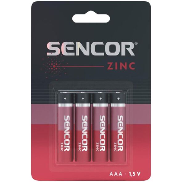 Sencor Bateria cynkowo-węglowa, AAA (LR03), AAA, 1.5V, Sencor, blistr, 4-pack