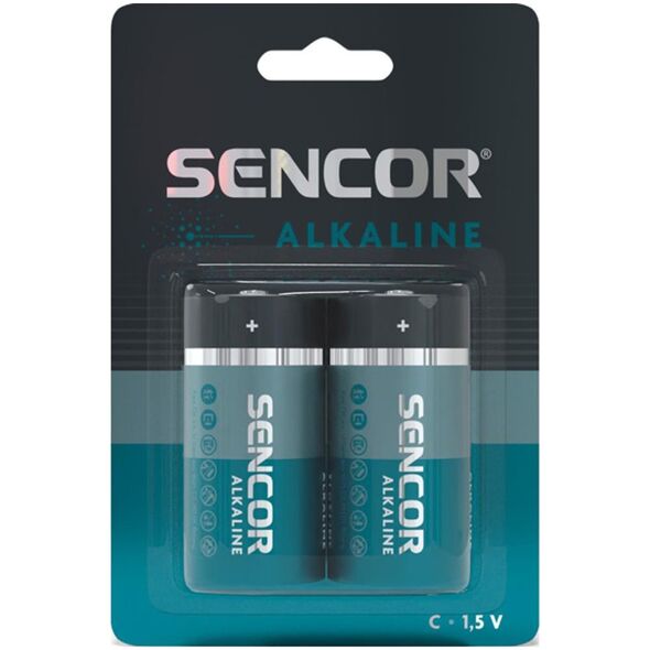 Sencor Bateria alkaliczna, C (LR14), ogniwo typ C, 1.5V, Sencor, blistr, 2-pack