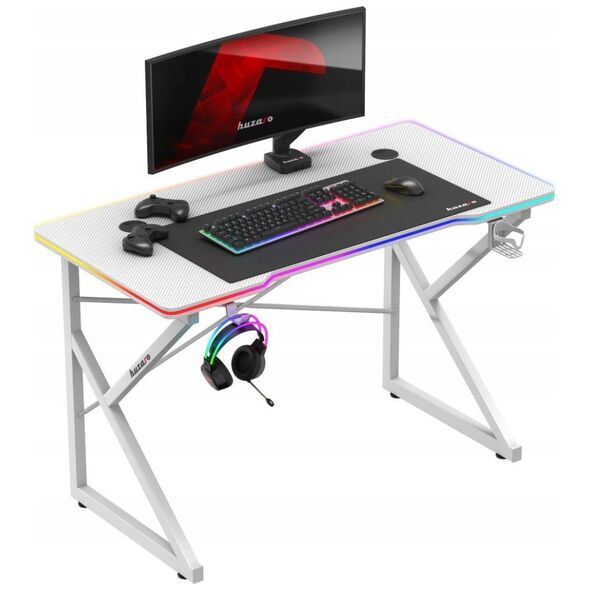Biurko Huzaro Biurko gamingowe Huzaro Hero 1.7 RGB White