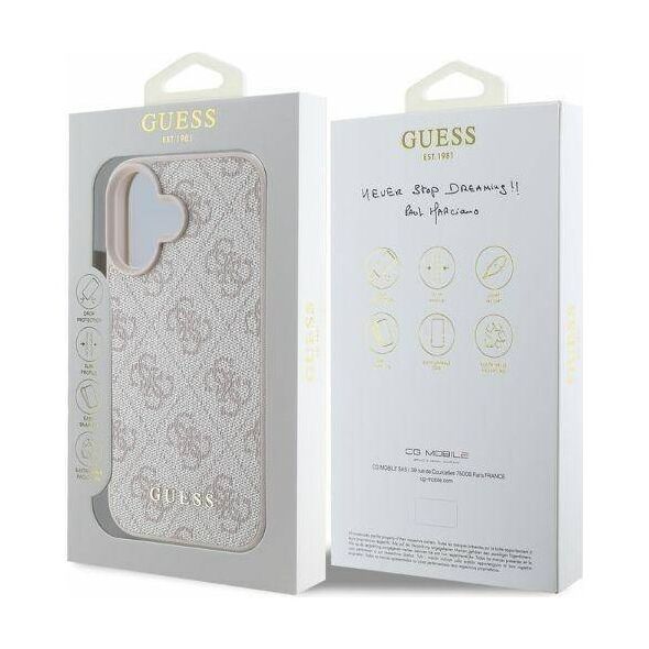 Original Case IPHONE 16 Guess Hardcase 4G Classic (GUHCP16SG4GFPI) pink 3666339346089