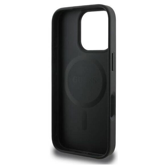 Original Case IPHONE 16 PRO Guess Hardcase 4G Printed Stripes MagSafe (GUHMP16LP4RPSK) black 3666339342104