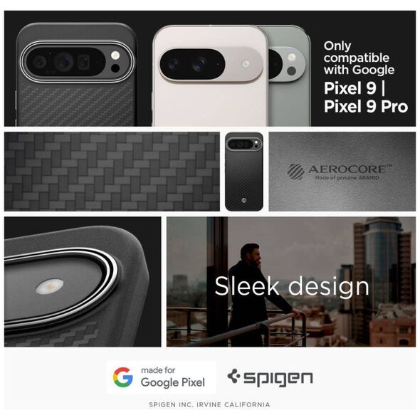Case GOOGLE PIXEL 9 PRO XL Spigen Enzo Aramid Matte black 8809971226738