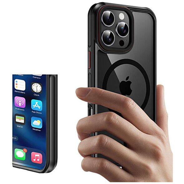 Case for IPHONE 15 PRO Tech-Protect MagHybrid MagSafe black & red 5906302312566