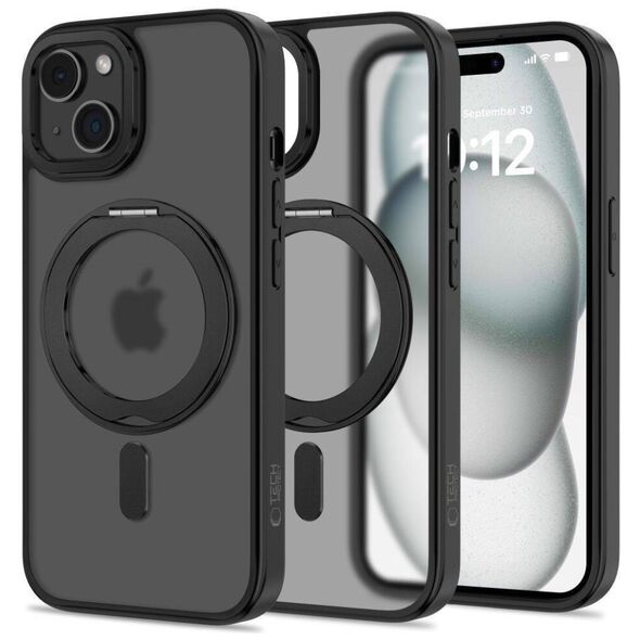 Case for IPHONE 15 Tech-Protect MagRing MagSafe Matte black 5906302312535
