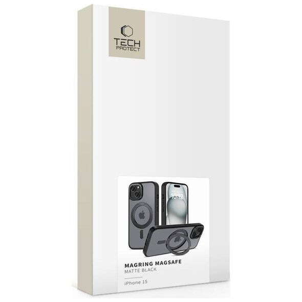 Case for IPHONE 15 Tech-Protect MagRing MagSafe Matte black 5906302312535