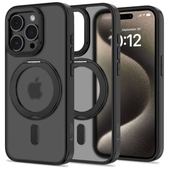 Case for IPHONE 15 PRO Tech-Protect MagRing MagSafe Matte black 5906302312542