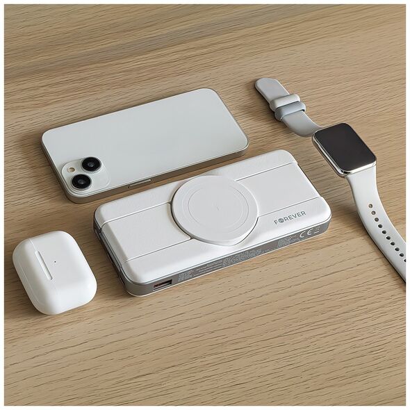 Forever wireless power bank MATB-300 10000 mAh 3in1 white 5907457779808