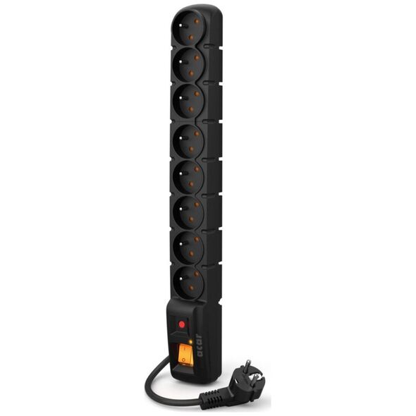 Listwa zasilająca Acar S8 PRO przeciwprzepięciowa 8 gniazd 1.5 m czarna (W0142)