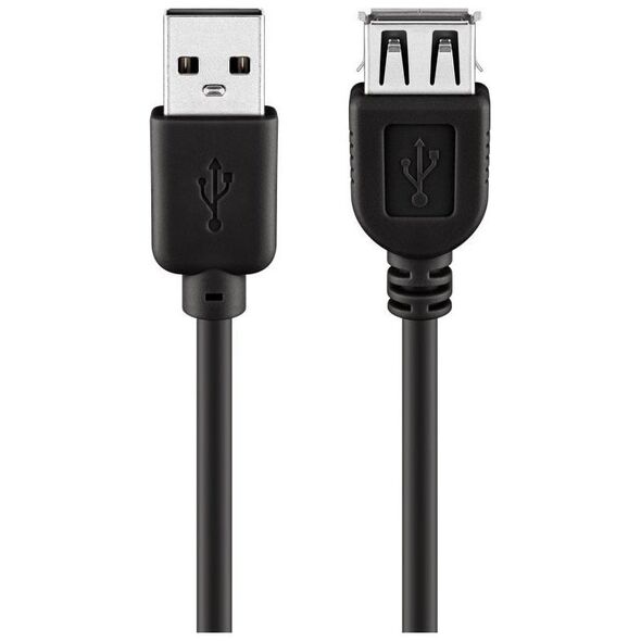 Kabel USB Techly USB-A - USB-A 0.3 m Czarny (686221)
