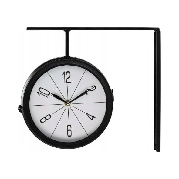 Koopman Zegar ścienny dwustronny czarny nowoczesny design 30 cm