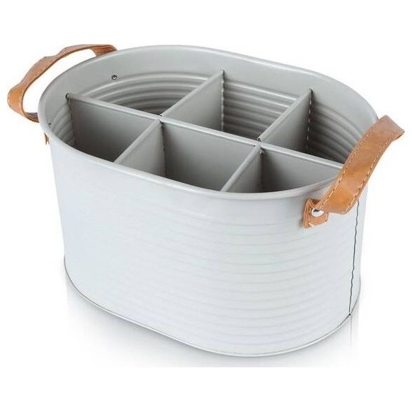 Home Styling Collection Skrzynka na butelki typu puszka, skórzane uchwyty, na 6 butelek