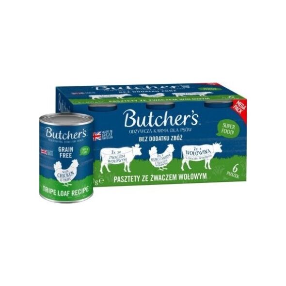 Butcher’s Butcher's Original Tripe megapack mix smaków ze żwaczem pasztet karma dla psa 6 x 400g