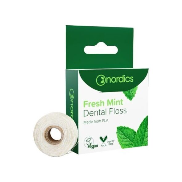 NORDICS_Dental Floss nić dentystyczna ze skrobi kukurydzianej Świeży Mentol 50m