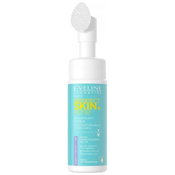 EVELINE_Perfect Skin Acne pianka myjąca ze szczotką oczyszczającą pory do skóry trądzikowej 150ml