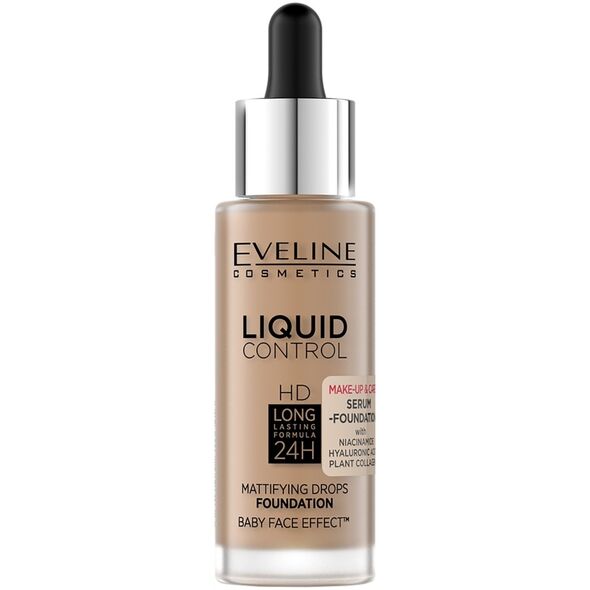 EVELINE_Liquid Control HD podkład do twarzy z dropperem 060 Sunny Beige 32ml