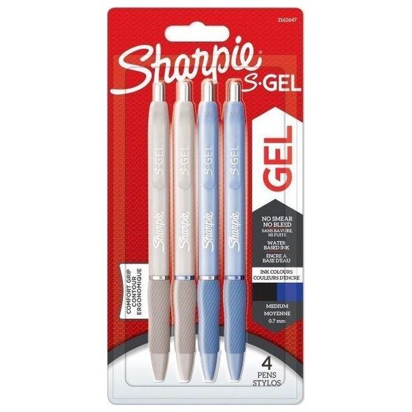 Sharpie Sharpie Gelschreiber S-Gel 0,7mm 4 Stück Schwrz+Blau Fashion Blister