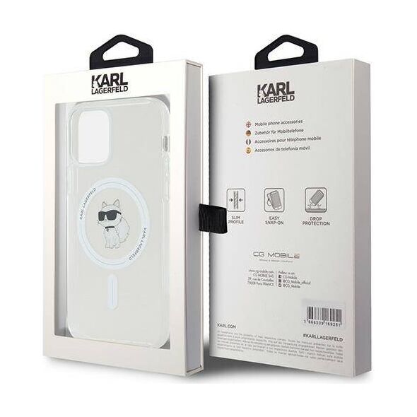 Original Case IPHONE 12 / 12 PRO Karl Lagerfeld Hardcase IML Choupette MagSafe (KLHMP12MHFCCNOT) transparent 3666339283209