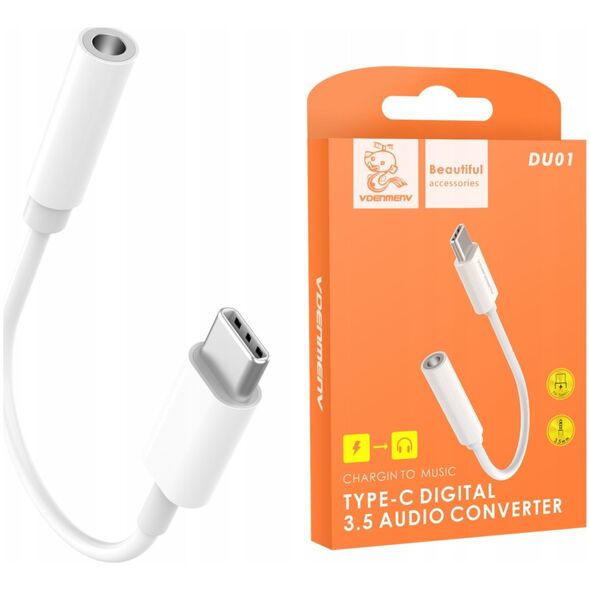 Vega ADAPTER HF TYP-C DENMEN BIAŁY AUDIO JACK DU01>