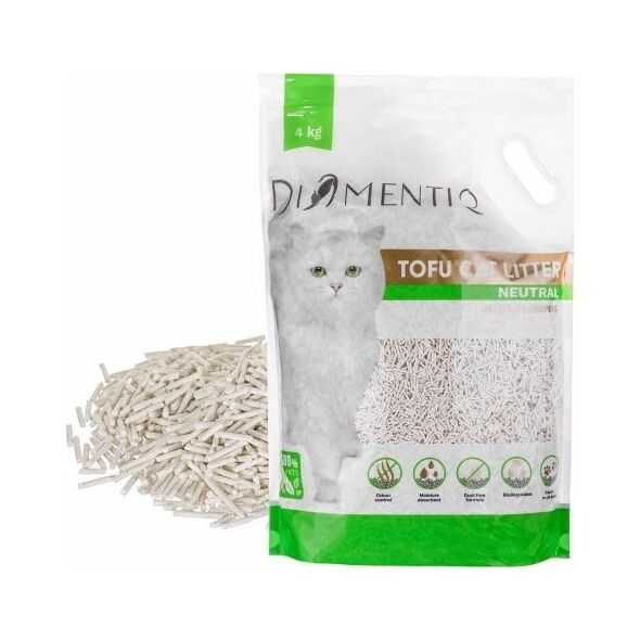 Żwirek dla kota DIAMENTIQ DIAMENTIQ Żwirek Tofu zbrylający 4 kg NATURALNY