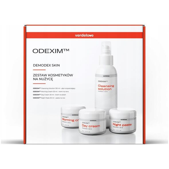 ODEXIM_SET Nużeniec płyn oczyszczający 150ml + krem do twarzy na rano 30ml + krem do twarzy na dzień 30ml + pasta na noc 30ml