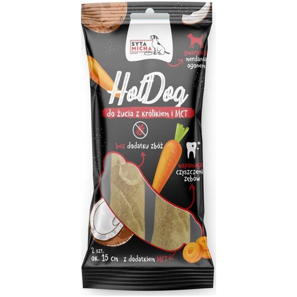 Syta Micha SYTA MICHA- HotDog z królikiem - przysmak dla psa - 15cm
