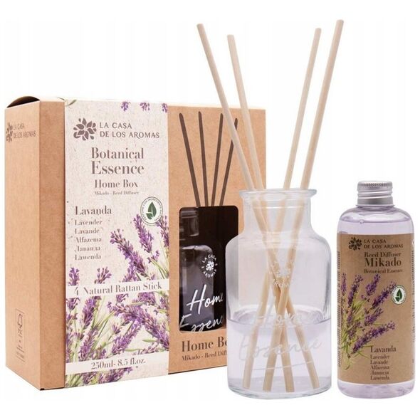 Dyfuzor zapachowy LA CASA DE LOS AROMAS_Botanical Essence patyczki zapachowe Lawenda 250ml