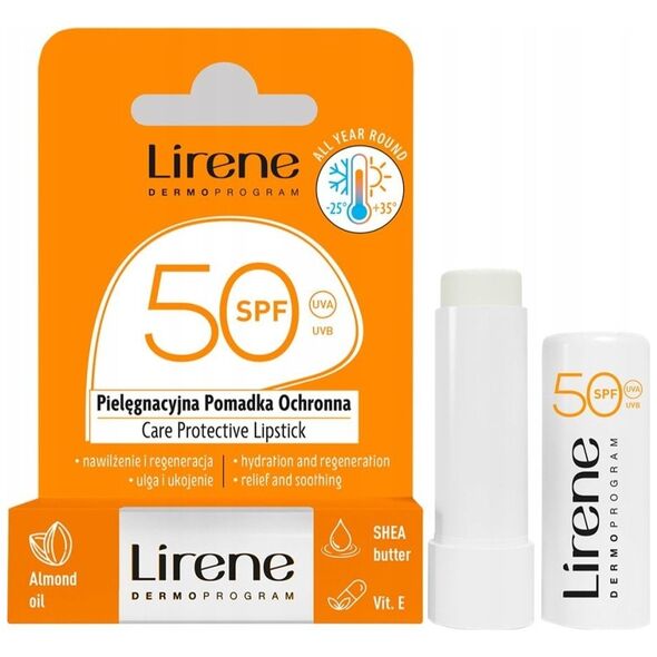 LIRENE_Care Protective Lipstick pomadka ochronna Almond Oil SPF50 4,6g