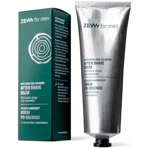ZEW FOR MEN_Kojąco-łagodzący krem po goleniu z Czarną Hubą i Ceramidami 80ml