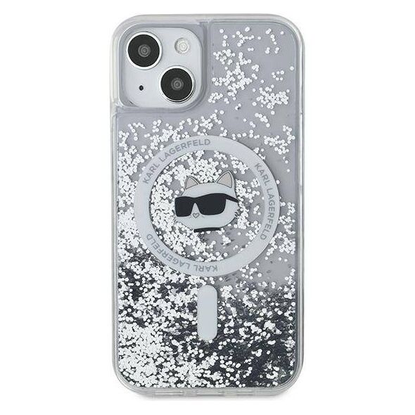 Original Case IPHONE 13 Karl Lagerfeld Hardcase Liquid Glitter Choupette Head MagSafe (KLHMP13MLGCHSGH) transparent 3666339285654